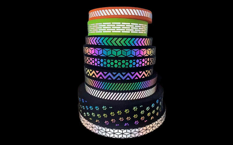Reflective fabric ribbon high visibility fashion color sew on cloth