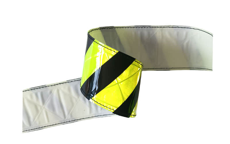 Reflective ribbon PVC black diagonals